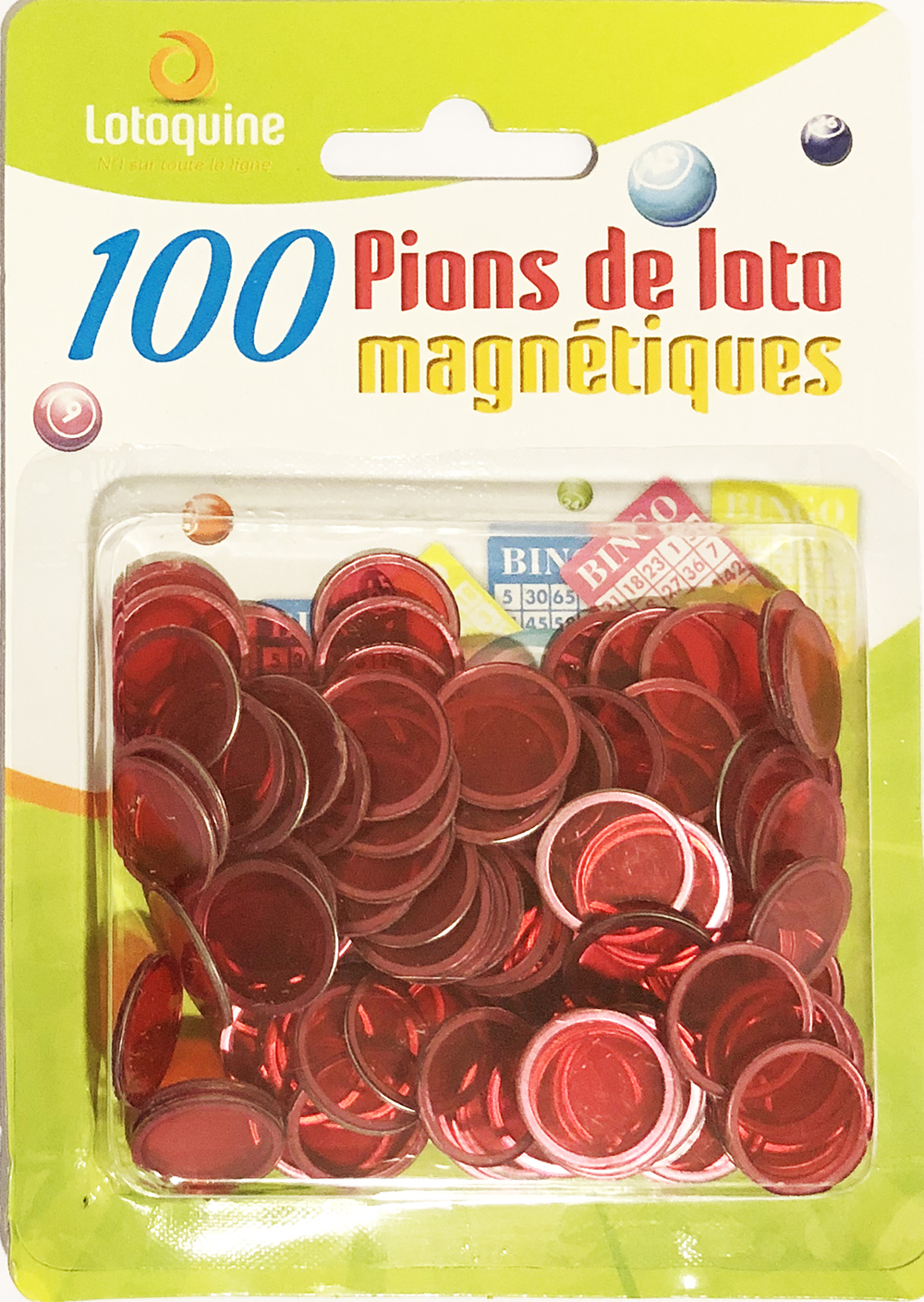 Lotoquine - 100 Pions de loto magnétiques - Coloris aléatoire